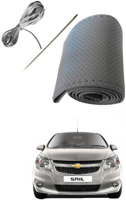 AYW Hand Stiched Steering Cover For Chevrolet Sail(Grey, Leather)