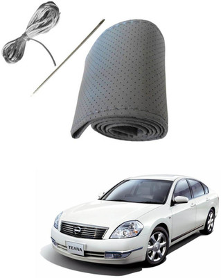 AYW Hand Stiched Steering Cover For Nissan Teana(Grey, Leather)