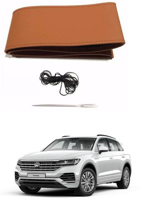 AYW Hand Stiched Steering Cover For Volkswagen Touareg(Tan, Leather)