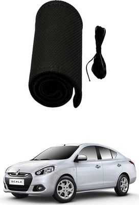AYW Hand Stiched Steering Cover For Renault Scala(Black, Leather)