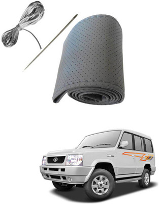AYW Hand Stiched Steering Cover For Tata Sumo(Grey, Leather)