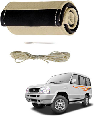 AYW Hand Stiched Steering Cover For Tata Sumo(Beige, Brown, Leather)
