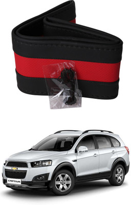 AYW Hand Stiched Steering Cover For Chevrolet Captiva(Black, Red, Leather)