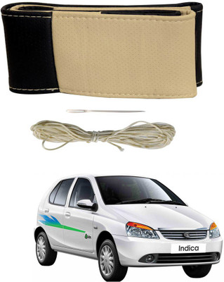 AYW Hand Stiched Steering Cover For Tata Indica(Black, Beige, Leather)