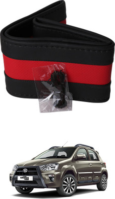 AYW Hand Stiched Steering Cover For Toyota Etios Cross(Black, Red, Leather)