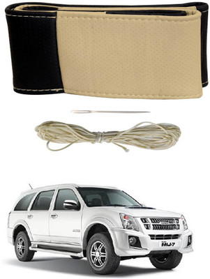 AYW Hand Stiched Steering Cover For Isuzu MU-7(Black, Beige, Leather)