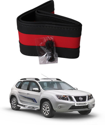 AYW Hand Stiched Steering Cover For Nissan Terrano(Black, Red, Leather)