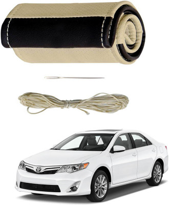 AYW Hand Stiched Steering Cover For Toyota Camry(Beige, Brown, Leather)