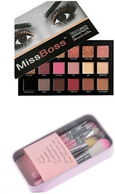 

Miss Boss hk set of 7 pink brushes and hb rose gold 3D sand eyeshadow combo(Set of 2)