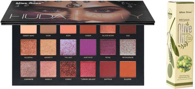 

Miss Boss hb desert dusk palette eyeshadow and kb Olive Oil Makeup Fixer Primer - 120 ml combo(Set of 2)