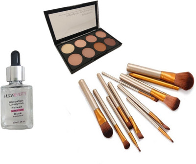 

Miss Boss hb foundation primer 30ml and kb concealer kit+nk golden brushes combo(Set of 3)