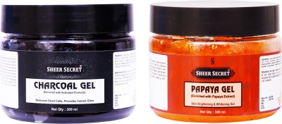 Sheer Secret Charcoal Gel 300ml and Papaya Gel 300ml(2 Items in the set)