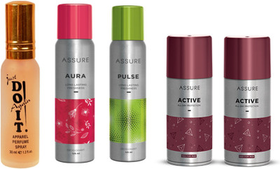 Assure arua , pulse and active body spray with do it parfum(Set of 5)