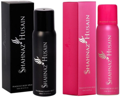 

Shahnaz Husain Regular (Black + Pink) Body Spray for Men & Women, 120ml Each(Set of 2)