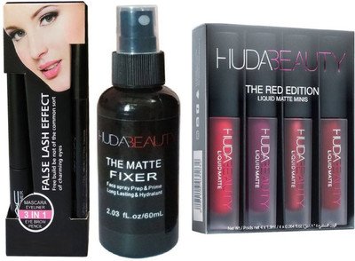 

Rtb Eyeliner , Mascara , Eyebrow Pencil , Makeup Fixer + Mini Red Lipstick(Set of 3)