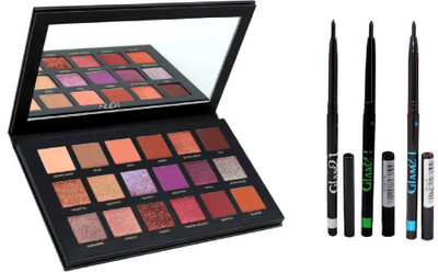 

Miss Boss hb desert dusk palette and set of 3 kajal (black, green, blue) combo(Set of 2)