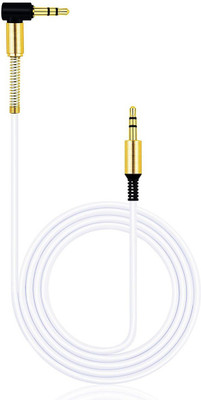 Wonder World ™Male to Male Right Angle 90 Degree Auxiliary Cord 1 m AUX Cable(Compatible with Universal, Black, One Cable)