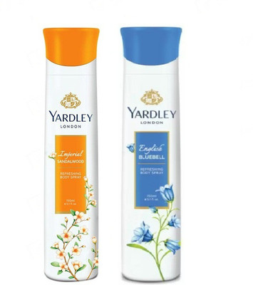 

Yardley London IMPERIAL SANDALWOOD,ENGLISH BLUEBELL Body Spray - For Men & Women(300 ml, Pack of 2)