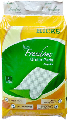 

Hicks Freedom Under Pads Regular 10's (Size -60 x 90cm) - M - L(10 Pieces)