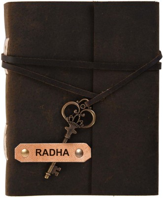 Rjkart RADHA embossed Leather Cover Diary With Key Lock A5 Diary Unruled 200 Pages(Brown)