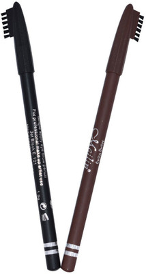 

Meilin Single Apply Eyebrow Pencil combo with Brush(Black, Dark Brown)