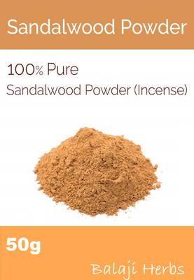 

BALAJI HERBS Sandalwood Powder (Incense) for Face Masks, Facials and Skin Care (50g)(50 g)