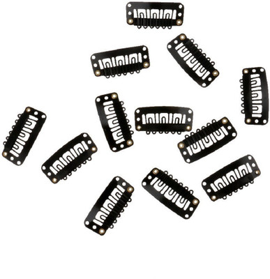 

Futurekart 12pcs U Shape Snap Clip for Hair Extension Weft Wigs 32mm Hair Pin(Black)