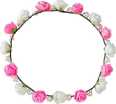 

MorningGlory Pink & White Mixed Tiara for Girls/Women Hair Band, Head Band(Pink, White)
