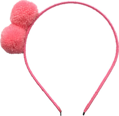 

MRUVA Hair Accessories Pom Pom Balls Hairband For Girls - Pink Hair Band Hair Band, Head Band(Pink)