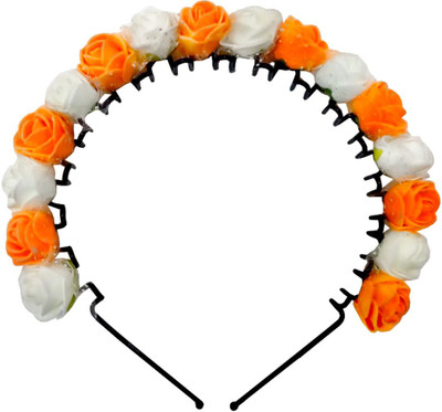 

MorningGlory Colorful Handmade Head Band(Orange, White)