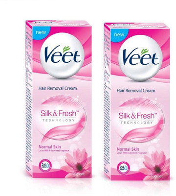 

Veet Silk & Fresh Normal Skin Hair Removal Cream 50g pack of 2 Cream(100 g, Set of 2)