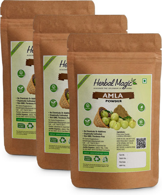 

Herbal Magic Natural Amla ( Indian Gooseberry ) Powder For Hair and Skin Pack of 3(300 g)