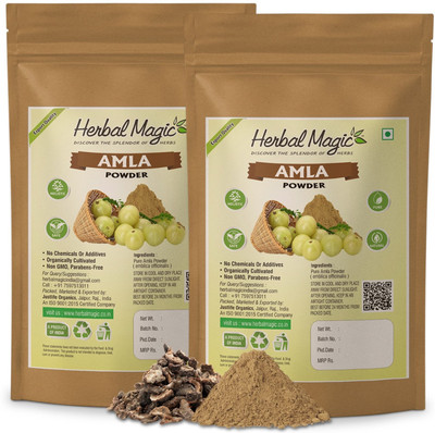 

Herbal Magic Organic Amla ( Indian Gooseberry ) Powder For Hair and Skin Pack of 2(200 g)