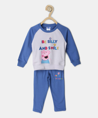 Peppa Pig Girls Peppa Pig Casual T-shirt Pyjama(BLUE YONDER / GRAY MARL)