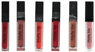 

FIt Beauty matte me lipstick cosmetics makeup combo set of 6 (pink magenta hot chocolate red purple(multicolor)