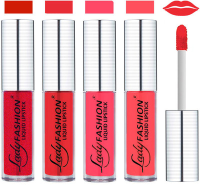 

Lady Fashion College Girls Sensational Matte Kiss Proof Liquid Lipstick(Pinkish Fantasy, Red, Wintage Tempting, Rose Down)