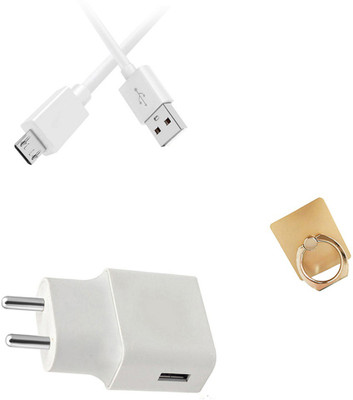 DAKRON Wall Charger Accessory Combo for Vivo V7(White)
