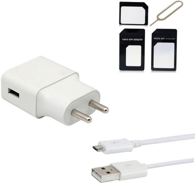 DAKRON Wall Charger Accessory Combo for Lava Z92(White)