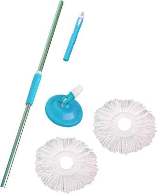 ROBMOB ™Magic Mop Stick , Mop Rod 360 Degree Rotating With 2 free Refill Wipes  (Blue) String Mop(Blue)