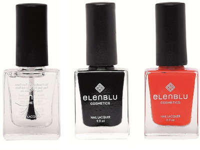 

Elenblu Mirror Glaze Top - Top Coats Nail Polish & Set of 2 Matte Nail Polish - Black Shadow & Salmon Rust (9.9ml Each) Matte Nail Polish(Pack of 3)