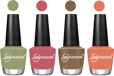 

Lady Fashion Most Alluring High Gloss Effect Matte Nail Polish Combo ( Set of 4 ) Magic Nude , Nude Pink, Brown Beige, Coral(Pack of 4)