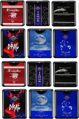 

Windsong's Unisex Apparel Perfume Jamon,Drag, Feel Me, Eagle,Blue Moon,Deadly Poisonous 18ml (pack of 12) pocket Perfume - 216 ml(For Men & Women)