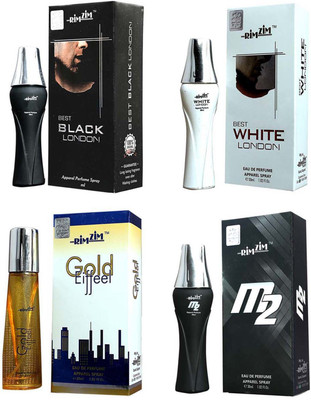 

RimZim Combo of Eau De Parfum for Men and Women (BLACK LONDON, WHITE LONDON, GOLD Eifeel, M2) Eau de Parfum - 120 ml(For Men & Women)