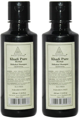 

Khadi Pure Herbal Shikakai Shampoo SLS-Paraben Free - 210ml (Set of 2)(420 ml)