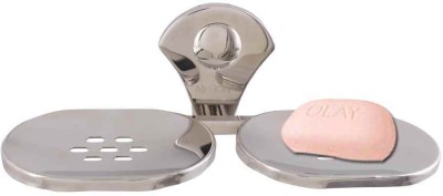 

McLION Bathroom Accessories Double Soap Dish, Bathroom Soap Holder(Glossy Finish, Grade 202 Stainless Steel)