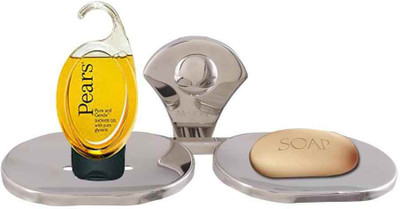 

McLION Double Soap Dish, Double Soap Holder, Double Soap Case, Double Soap Stand(Glossy Finish, Grade 202 Stainless Steel)