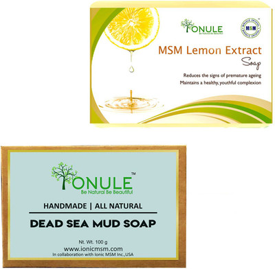 Ionule MSM Lemon Extract And Dead Sea Mud Soap Combo of 2(200 g, Pack of 2)