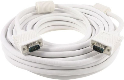

finest TV-out Cable Premium Quality Male To Male 15 Pin VGA Cable For Computer Monitor, LCD, Projector, And HD TV - 10 Mtr(White, For TV)