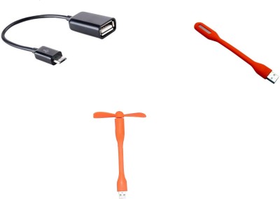 StyleDot Combo Of USB Fan USB Light & OTG Adapter (High Quality) Style25 Led Light, USB Fan(Black)