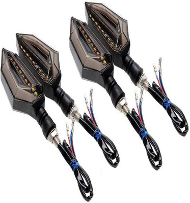 BRPEARl Front, Rear LED Indicator Light for Hero Splendor Plus(Blue, Amber)